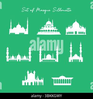 Vektorsatz der Moschee-Silhouette Stock Vektor