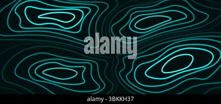 Detaillierte abstrakte topografische Konturlinien Vektorillustration komplizierte Linien Hintergrund Stock Vektor