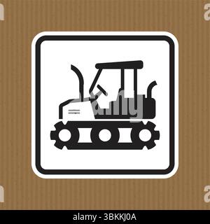 Diese Illustration im Vintage-Stil zeigt ein einfaches schwarzes Bulldozer-Symbol. Es repräsentiert Bau- und Schwermaschinen, geeignet für verschiedene Designs Stock Vektor