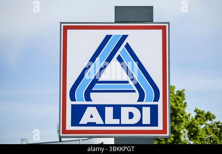 Logo ALDI Nord, Charlottenburg, Bezirk Charlottenburg-Wilmersdorf, Berlin, Deutschland Stockfoto