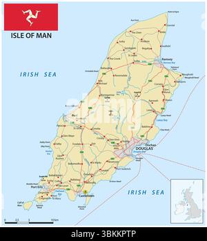 Roadmap der Isle of man Stockfoto