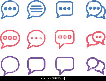 Bunte Chat-Bubble-Symbole Stock Vektor