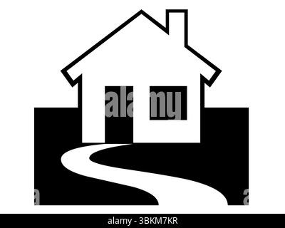 Einfache Haus Silhouette mit Pfad Clip Art | Home Symbol Vektor Stock Vektor