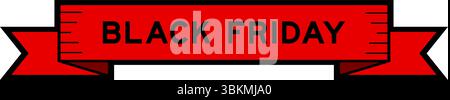 Band-Label-Banner mit Wort Black friday in roter Farbe auf weißem Hintergrund Stock Vektor