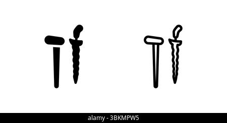 Authentisches Keris-Symbol, das einen traditionellen indonesischen Dolch darstellt, reich an kulturellem Erbe und Geschichte. Perfekt für Themen der asiatischen Kultur und des Kampfes Stock Vektor