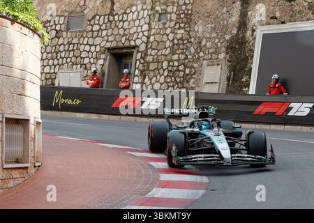 Monaco, 23. Mai 2025. Formel 1 Tag Heuer Grand Prix de Monaco 2025. Im Bild: #63 George Russell (GBR) vom Mercedes-AMG PETRONAS Formel-1-Team in Mercedes W16 © Piotr Zajac/Alamy Live News Stockfoto