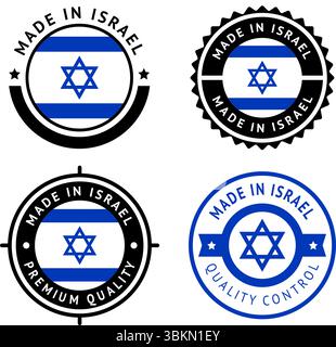 Nationalflagge Israels, flaches Vektorsymbol setzen Stock Vektor