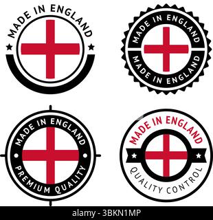 Nationalflagge Englands, flaches Vektorsymbol Stock Vektor