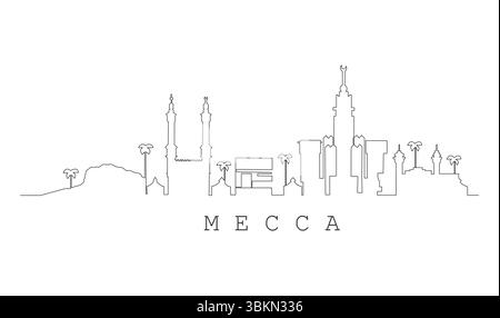 Skyline von Saudi-Arabien-Dschadda. Diese Abbildung stellt das Land mit seinen bemerkenswertesten Gebäuden dar. Vektor Stock Vektor