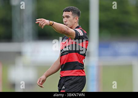 Tee Ritson von Barrow Raiders während des Betfred Championship Matches Hunslet RLFC gegen Barrow Raiders im South Leeds Stadium, Leeds, Großbritannien, 22. Juni 2025 (Foto: Sam Eaden/News Images) in Leeds, Großbritannien am 22. Juni 2025. (Foto: Sam Eaden/News Images/SIPA USA) Stockfoto