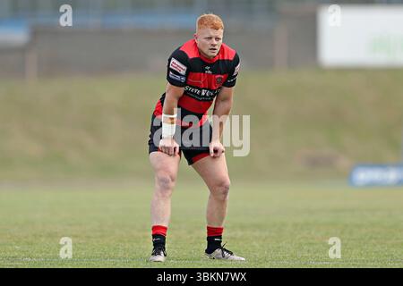 Josh Wood of Barrow Raiders während des Betfred Championship Matches Hunslet RLFC gegen Barrow Raiders im South Leeds Stadium, Leeds, Vereinigtes Königreich, 22. Juni 2025 (Foto: Sam Eaden/News Images) in Leeds, Vereinigtes Königreich am 22. Juni 2025. (Foto: Sam Eaden/News Images/SIPA USA) Stockfoto