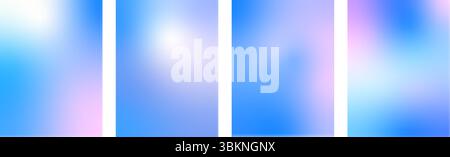 Satz von Hintergründen für Pastellverläufe. Sanfte Texturen im vertikalen Winterhimmel. Abstrakte Prints mit weihnachtlicher Schönheit. Poster mit minimalen Farbabstufungen im Hintergrund Stock Vektor