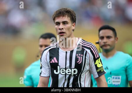 PHILADELPHIA, USA - 22. Juni 2025: Kenan Yildiz vom Juventus FC während des Spiels der Gruppe G der FIFA Club-Weltmeisterschaft zwischen Juventus FC und Wydad AC im Lincoln Financial Field (Credit: Craig Mercer/ Alamy Live News) Stockfoto
