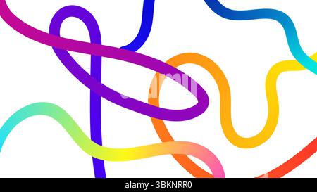 Abstrakte Formen mit glatten Wellenlinien, hellen Farben und Farbverläufen. Set von Vektorgrafiken Elementen. Stock Vektor