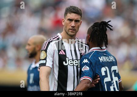 PHILADELPHIA, USA - 22. Juni 2025: Dusan Vlahovic vom Juventus FC während des Spiels der Gruppe G der FIFA Club-Weltmeisterschaft zwischen Juventus FC und Wydad AC im Lincoln Financial Field (Credit: Craig Mercer/ Alamy Live News) Stockfoto