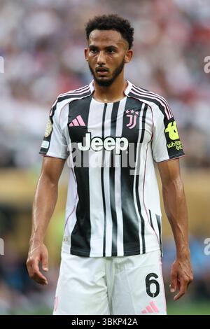 PHILADELPHIA, USA - 22. Juni 2025: Lloyd Kelly vom Juventus FC während des Spiels der Gruppe G der FIFA Club-Weltmeisterschaft zwischen Juventus FC und Wydad AC im Lincoln Financial Field (Credit: Craig Mercer/ Alamy Live News) Stockfoto