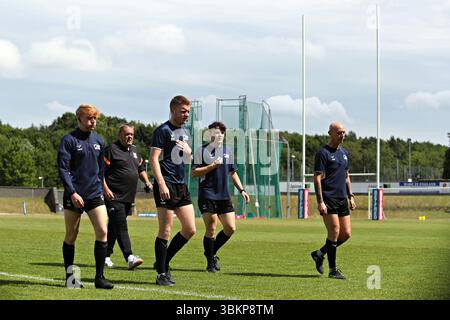 Die Staats- und Regierungschefs vor dem Betfred Championship-Spiel Hunslet RLFC gegen Barrow Raiders im South Leeds Stadium, Leeds, Vereinigtes Königreich. Juni 2025. (Foto: Sam Eaden/News Images) in Leeds, Großbritannien am 22.6.2025. (Foto: Sam Eaden/News Images/SIPA USA) Credit: SIPA USA/Alamy Live News Stockfoto