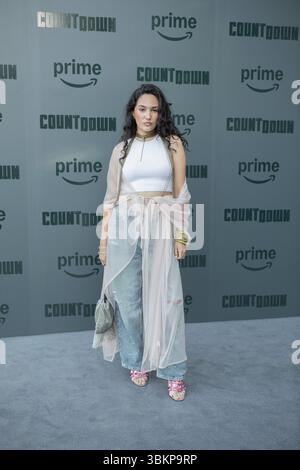 Donaji Madrigal in den Amazon MGM Studios und Prime Video Premiere für „Countdown“ im Harmony Gold Theatre in Los Angeles, KALIFORNIEN am 18. Juni 2025. Stockfoto