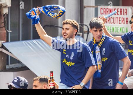 Oviedo, Spanien. Juni 2025. Alex Cardero, echter Oviedo-Spieler. Quelle: Javier Fernández Santiago / Alamy Live News. Stockfoto