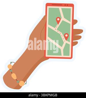 Handaufkleber hält Telefonkarte Stock Vektor