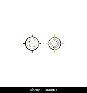 Zielkreise anvisieren. Symbole für Genauigkeitsmarkierungen. Präzisionspunktvektor. Symbol für Aufnahmebereich. Stock Vektor