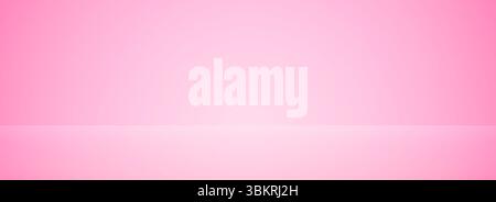 Studio-Zimmer mit rosafarbenem Farbverlauf. Helle rosafarbene Podiumtapete. Hintergrund der Hintergrundoberfläche für Präsentation, Modellvorlage, Produktpräsentation. Leere Plattform oder Display-Hintergrund. Vektor Stock Vektor