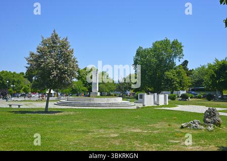 Der Spianada-Platz befindet sich im historischen Zentrum von Korfu, Griechenland. Stockfoto
