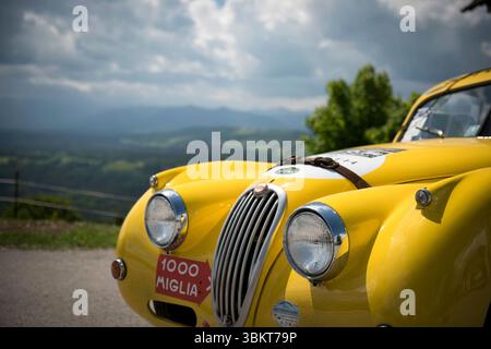 Oldtimer-Event auf Hohenpeissenberg, Bayern Stockfoto
