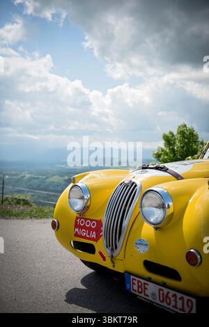 Oldtimer-Event auf Hohenpeissenberg, Bayern Stockfoto