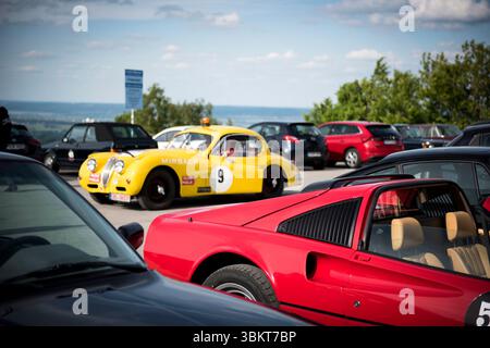 Oldtimer-Event auf Hohenpeissenberg, Bayern Stockfoto