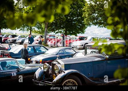 Oldtimer-Event auf Hohenpeissenberg, Bayern Stockfoto
