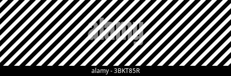 Streifen diagonale Linien nahtloses Vektormuster. Weiß auf schwarzen diagonalen geometrischen Musterlinien, horizontale wiederholbare Textur, Streifen-Rasterlinien. Stock Vektor