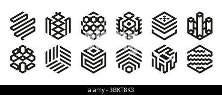 Minimaler geometrischer Formsatz. Stock Vektor