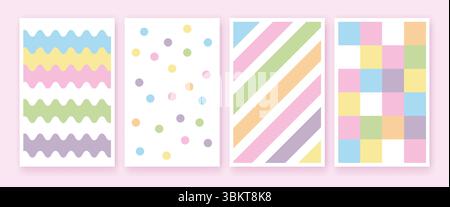 Geometrischer Decksatz in Pastellfarbe. Stock Vektor