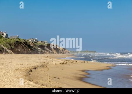 Häuser auf einer Klippe in montauk, ny Stockfoto