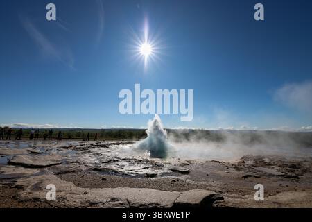 Strokhur Geysir, Island Stockfoto