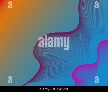 Farbenfrohe abstrakte Wellen gekrümmter Linien verschmelzen mit einem glatten Hintergrund, perfekt für technische oder kreative Themen, Vektorillustration Stock Vektor