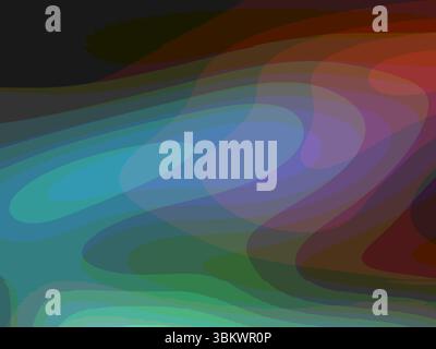 Ein lebendiges abstraktes Design mit mehrschichtigen, farbenfrohen und transparenten Formen. Stockfoto