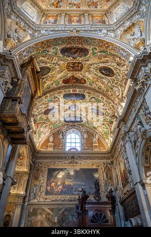 Decke der Cappella Colleoni, Bergamo, Lombardei, Italien Stockfoto