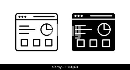 Moderne Dashboard-UI-Symbolgruppe für Bedienfelder, Datenverwaltung und Benutzeroberflächen. Ideal für Web-Apps, Analysen und Systemadministratoren Stock Vektor