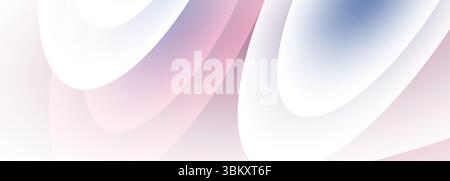 Abstrakter moderner breiter Hintergrund mit weißen, roten und blauen Kreisen und kreisförmigen Formen. Vektorabbildung Stock Vektor