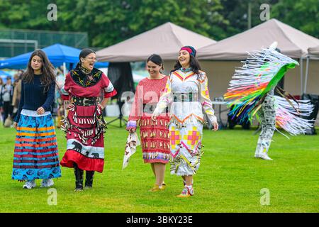 Pow Wow Dancers, National Indigenous Peoples Day, Vancouver, British Columbia, Kanada Stockfoto