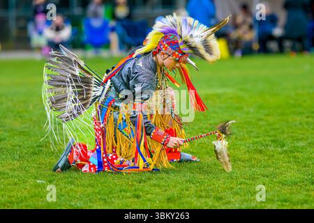 Pow Wow Dancers, National Indigenous Peoples Day, Vancouver, British Columbia, Kanada Stockfoto