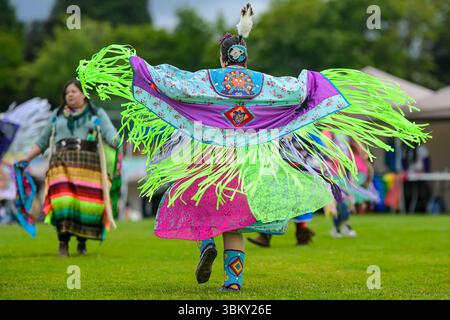 Pow Wow Dancers, National Indigenous Peoples Day, Vancouver, British Columbia, Kanada Stockfoto