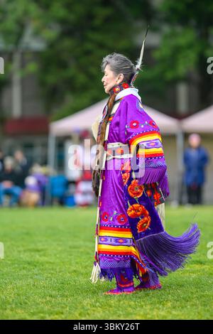 Pow Wow Dancers, National Indigenous Peoples Day, Vancouver, British Columbia, Kanada Stockfoto
