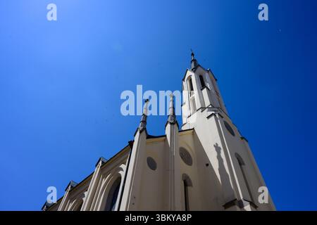 Evangelisch-lutherische Pfarrkirche St. Matthäus oder Sankt Matthaus in Passau, Bayern, Deutschland, Außenansicht mit Turm Stockfoto