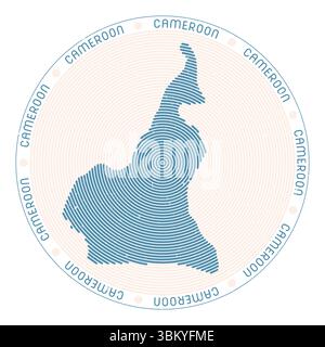 Kamerun bildet Radialbögen. Symbol für das Land. Poster mit Logo in Kamerun. Fantastische Vektor-Illustration. Stock Vektor