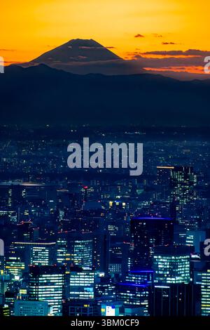 Blick auf Mt. Fuji und Tokio vom Skytree Tower, Tokio, Japan Stockfoto