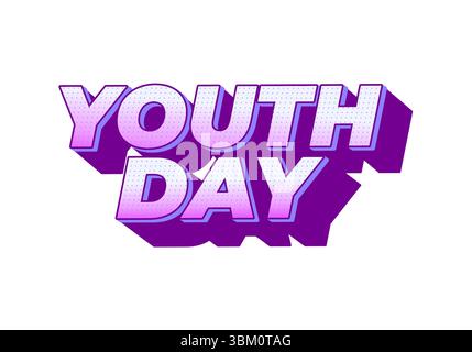 Jugendtag. Verspielter und lebendiger Text für dynamisches Poster- oder Bannerdesign Stock Vektor