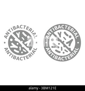 Handdesinfektionsmittel, Seifen- oder Gellösung, Gel oder Spender. Symbol für Vektorbeschriftung für antibakterielle Produkte. Stock Vektor